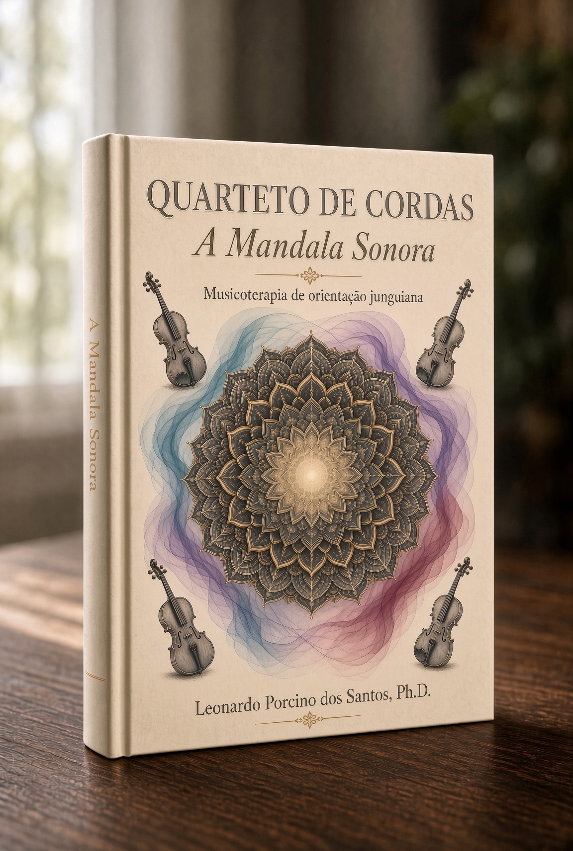 Capa do livro A Mandala Sonora — Musicoterapia de orientação junguiana, de Leonardo Porcino dos Santos, Ph.D.